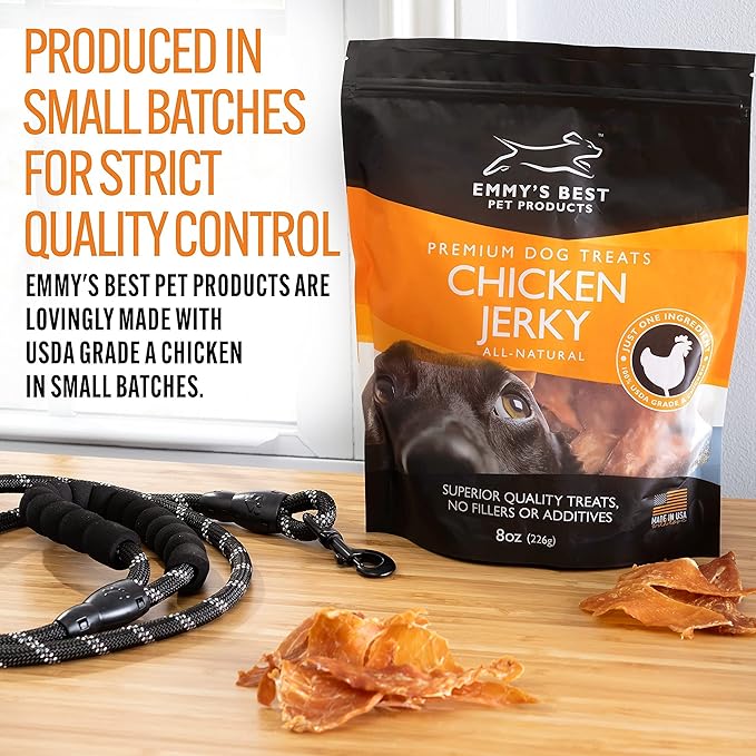 Emmy's Best EBPP Chicken Jerky Dog Treats Made in USA - 100% Natural Jerky Treats Made with Real Chicken - Grilled Chicken Strips for Medium Dogs, Large and Small Dogs-PurrikoPets