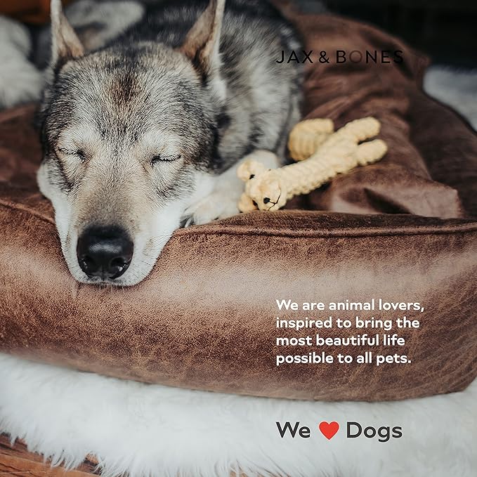 Jax & Bones Dog Napper - Machine Washable Shag Bed for Dogs - Extra Heavy Duty Bolstered Sides - Small White Dog Mat | 24 x 21 Inches-PurrikoPets