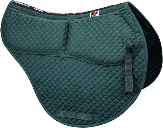 ECP Equine Comfort Products All-Purpose Contoured Correction Saddle Pad with Adjustable Memory Foam Inserts for Custom Support, Non-Slip, Shock Absorbing, 22” Spine, 19.5” Drop-PurrikoPets