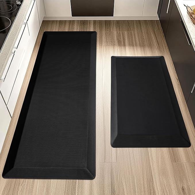 2 PCS Anti Fatigue Kitchen Mats for Floor, 9/10 Extra Thick Cushioned Standing Desk Mat, Comfort Memory Foam Ergonomic Kitchen Rugs and Mats Non-Slip Waterproof for Office, Kitchen, 20"x32"+20"x48"-PurrikoPets