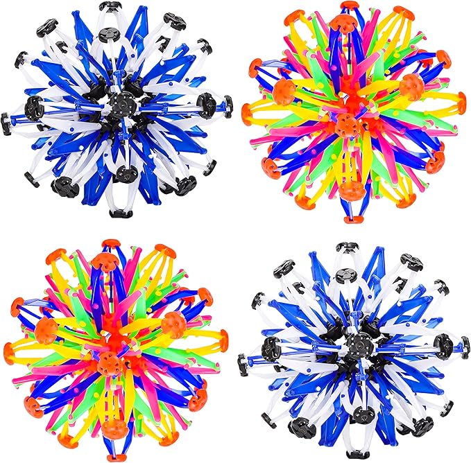 2Pcs Colorful Sphere Expandable Breathing Balls Fidget Toy-Great Anxiety Stress Reliever,Collapsible Expanding Magic Ball Toys for Kids & Adults Mindfulness Meditation Practices , Yoga -ADHD-PurrikoPets