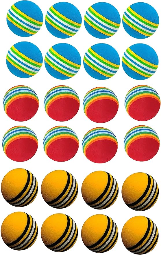 24 Pcs Colorful Soft Foam Rainbow Play Balls for Pet Dog and Cat (42cm) Ethylene Vinyl Acetate-PurrikoPets