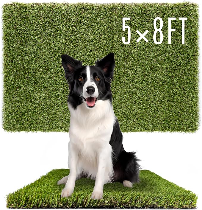 Dog Grass Pads 5 x 8 FT Artificial Grass Pee Pads for Dogs Potty Fake Grass Rug Turf Mat for Dogs Training Indoor Outdoor Garden Lawn Artificial Grass Rug-PurrikoPets