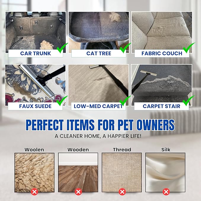 2025 Dual-Edge Carpet Rake for Pet Hair Removal & Fluffing Matted Carpet – 61" Adjustable Handle, Deep Clean Dog & Cat Hair Remover, Reusable Scraper for Rugs, Low Pile Carpet, Couch & Stairs-PurrikoPets