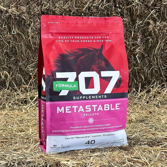 Formula 707 MetaStable Pellets for Horses 5 lb Bag – 40 Servings – University-Studied Support for Horses with Laminitis, Insulin Resistance & Metabolic Disorders-PurrikoPets