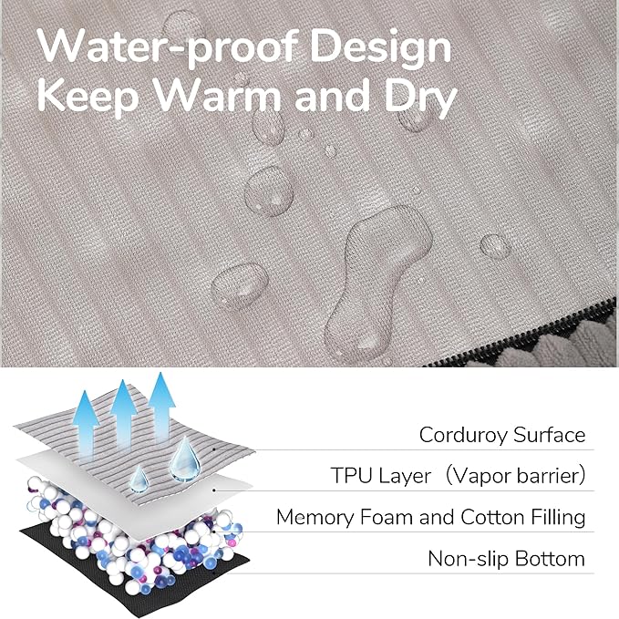 FUKUMARU Dog Couch Bed, Corduroy Cozy Cat Bed for Indoor Cats with Washable Cover, Supportive Waterproof Dog Beds Sofa for Small Dogs and Large Cats Cute, 28inch, Medium, Light Grey-PurrikoPets