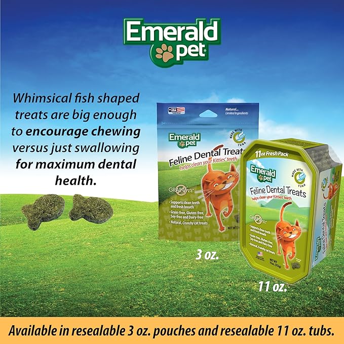 Feline Dental Treats — Tasty and Crunchy Cat Dental Treats Grain Free — Natural Dental Treats to Clean Cat Teeth, Freshen Cat Breath, and Reduce Plaque and Tartar Buildup — Tuna Treats, 3 oz-PurrikoPets