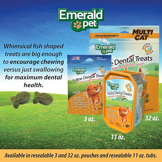 Feline Dental Treats — Tasty and Crunchy Cat Dental Treats Grain Free — Natural Dental Treats to Clean Cat Teeth, Freshen Cat Breath, and Reduce Plaque and Tartar Buildup — Chicken Treats, 3 oz-PurrikoPets