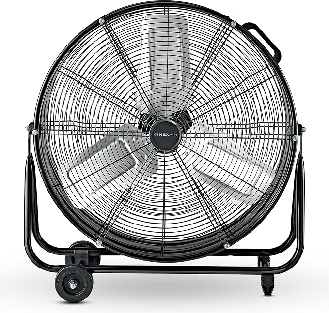 24 Inch High-Velocity Industrial Metal Drum Fan 8,800 CFM, 3-Speed Heavy Duty Floor Fan, 360-Degree Tilt for Commercial, Warehouse, Workshops, Garage, Factory, and Basement with Extreme Power-PurrikoPets