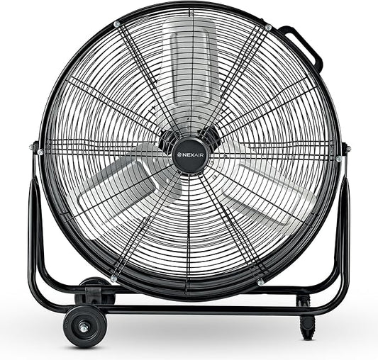 24 Inch High-Velocity Industrial Metal Drum Fan 8,800 CFM, 3-Speed Heavy Duty Floor Fan, 360-Degree Tilt for Commercial, Warehouse, Workshops, Garage, Factory, and Basement with Extreme Power-PurrikoPets