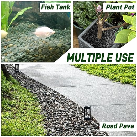 45 LB Natural River Rocks Mexican Beach Pebbles, 0.3-0.6 Inch Natural Unpolished Bulk Rocks, Pebbles for Landscaping Garden Paving Plant, Rocks for Walkways Outdoor Decorative Stone, Grey-PurrikoPets