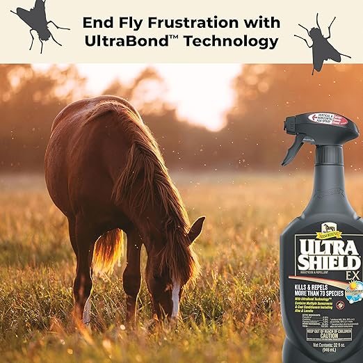 Absorbine UltraShield EX Combo 32oz Sprayer + 128oz Refill Insecticide, Kills & Repels Flies, Mosquitoes, Ticks, Fleas, Lice, Use on Horses, Dogs, Premises-PurrikoPets