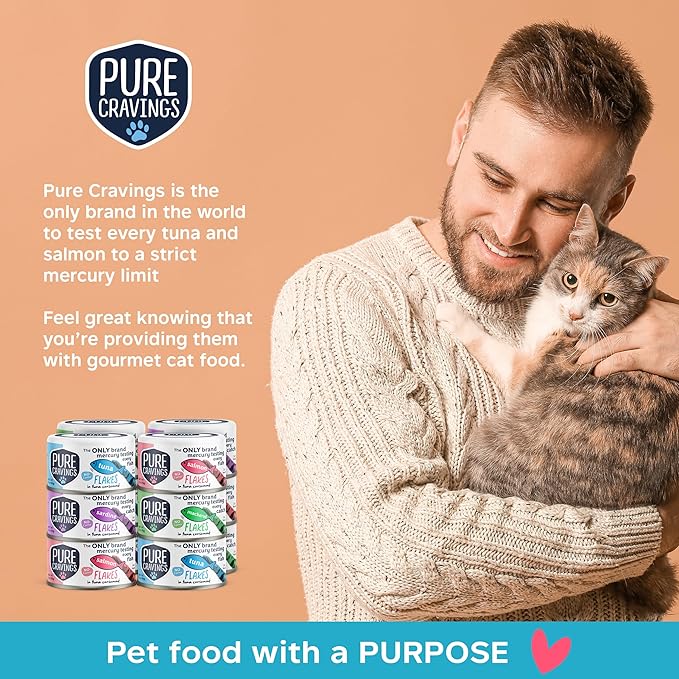 Flakes in Tuna Consommé, Canned Wet Cat Food Soup, 100% Mercury-Tested, Moist Can Fish, Grain-Free Protein, Non-GMO, 3oz, Variety Pack 3X Tuna, 3X Salmon, 3X Sardine, 3X Mackerel-PurrikoPets