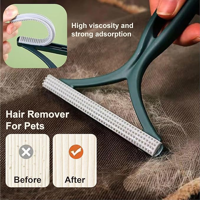 2-Pack Pet Hair Removal Gloves with A Hair/Lint Removal Tool – Remove Cat/Dog Fur from Clothing, Furniture, Car Seats, Bedding & Carpet – Reusable & Washable Lint Hair Remover for Pet Owners-PurrikoPets
