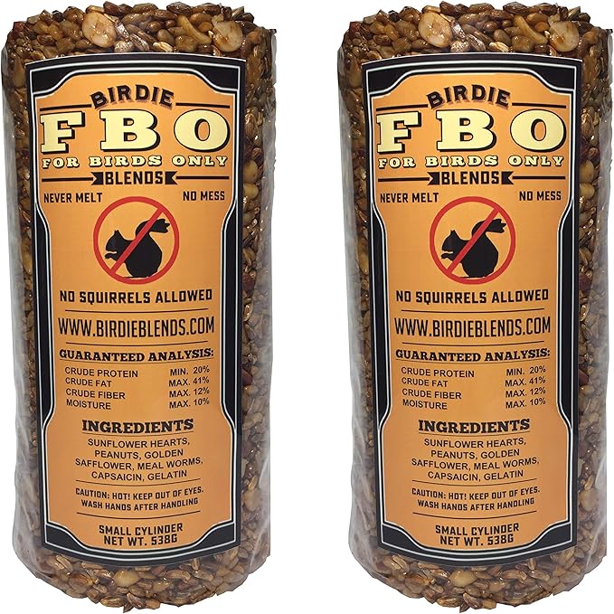 FBO: for Birds Only Wild Bird Seed 4" Cylinders - Squirrels Don't Like It! (2 - 4" Cylinders)-PurrikoPets