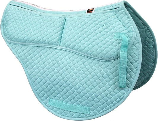 ECP Equine Comfort Products All-Purpose Contoured Correction Saddle Pad with Adjustable Memory Foam Inserts for Custom Support, Non-Slip, Shock Absorbing, 22” Spine, 19.5” Drop-PurrikoPets