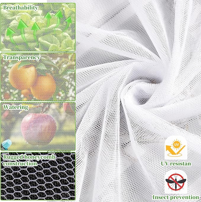 78x10Ft Mosquito Netting Garden Mesh Netting, Bug Insect Mosquito Fly Bird Net, Animals Barrier Protection Net, White 3x24m-PurrikoPets