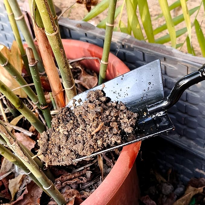 2-in-1 Trowel and Transplanter Gardening Tool Set, Outdoor Hand Tools, with Non-Slip Handle and Protective Blade Covers, Ideal Gardening Gifts for All (Black)-PurrikoPets