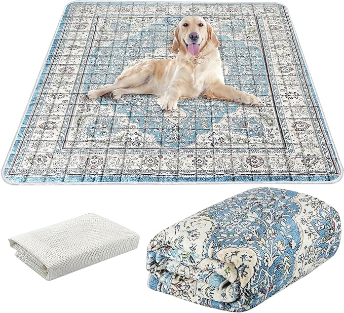 Extra Large Washable Pee Pads for Dogs (72"x72"), Upgrade Reusable Puppy Pads with Non-Slip Rug Pad, Super Thickening Absorbent Leakproof Dog Traning Pads Whelping Pad for Dogs, Doggie-PurrikoPets