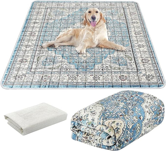 Extra Large Washable Pee Pads for Dogs (72"x72"), Upgrade Reusable Puppy Pads with Non-Slip Rug Pad, Super Thickening Absorbent Leakproof Dog Traning Pads Whelping Pad for Dogs, Doggie-PurrikoPets