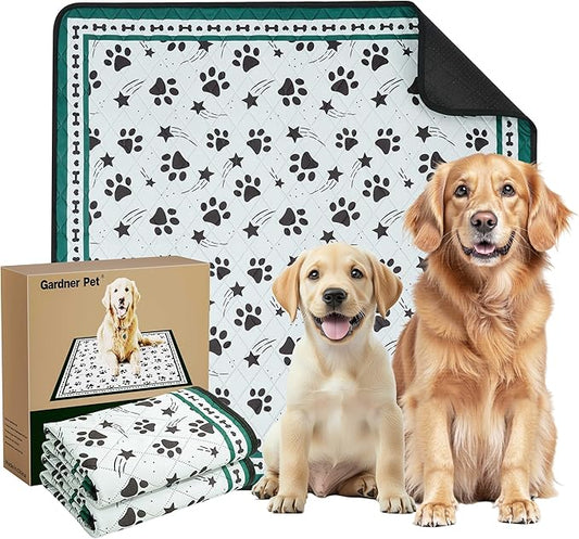 Gardner Pet Washable Dog Pee Pads, 36'' x 36'' Non Slip Dog Mats with Great Urine Absorption, Reusable Puppy Pee Pads for Potty Training - 2 Pack-PurrikoPets