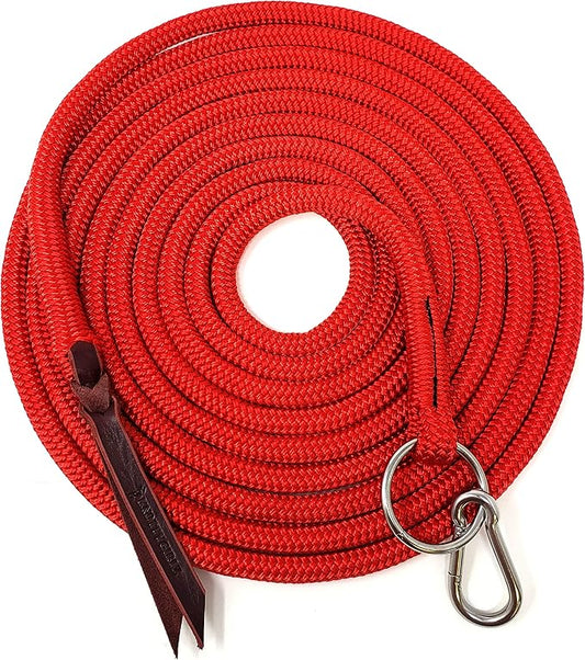 22' Long Line with SS O Ring and Carabiner (Red)-PurrikoPets