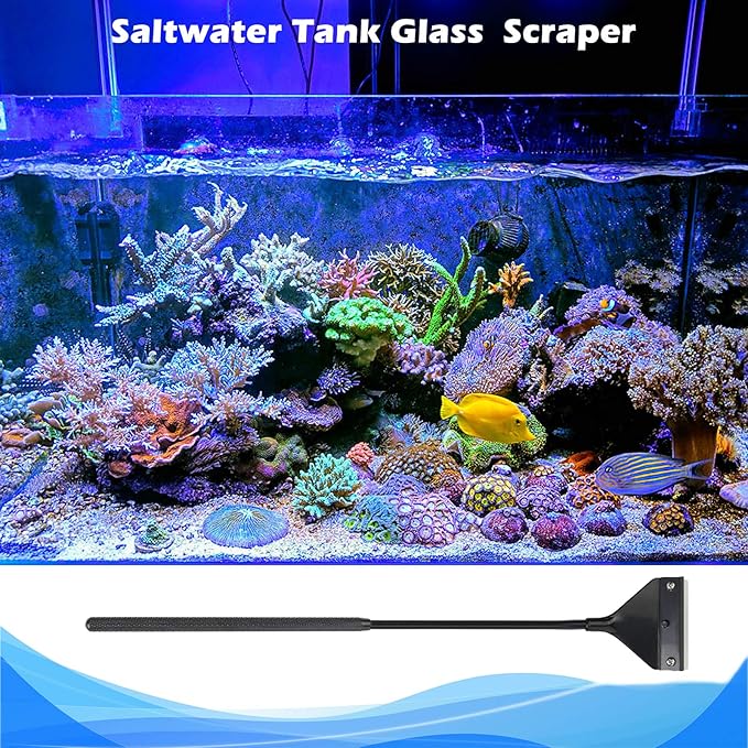 Algae Scraper for Glass Aquariums, Fish Tank Cleaner, Aquarium Algae Scrapers with 10 Stainless Steel Blades.-PurrikoPets