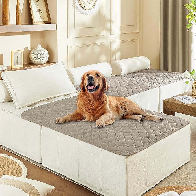 gogobunny 100% Double Sided Waterproof Dog Blanket Soft Pet Bed Cover Reversible Protect Furniture Couch Sofa Car for Puppy Large Dog Cat (Dark Stone/Light Stone, 40x50 Inch (Pack of 1))-PurrikoPets