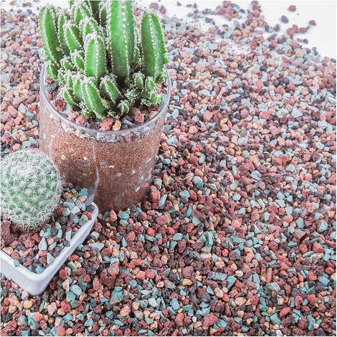 15lb Mix Horticultural Lava Rock Pebbles Pumice Potting Soil Amendment Succulent Cactus Bonsai Gritty Rock Decorative Gravel Plant Drainage Volcanic Rock for Aquarium Fairy Gardening Top Dressing-PurrikoPets