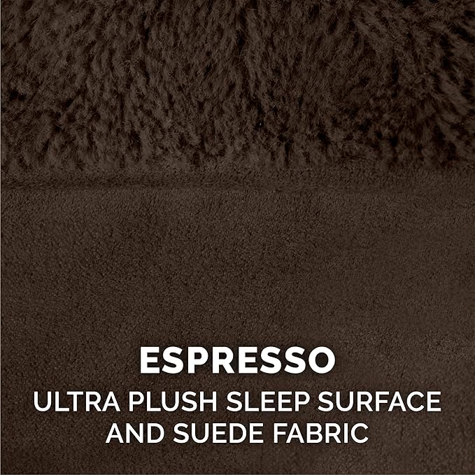 Furhaven Cooling Gel Dog Bed for Large Dogs w/ Removable Bolsters & Washable Cover, For Dogs Up to 125 lbs - Plush & Suede Sofa - Espresso, Jumbo Plus/XXL-PurrikoPets