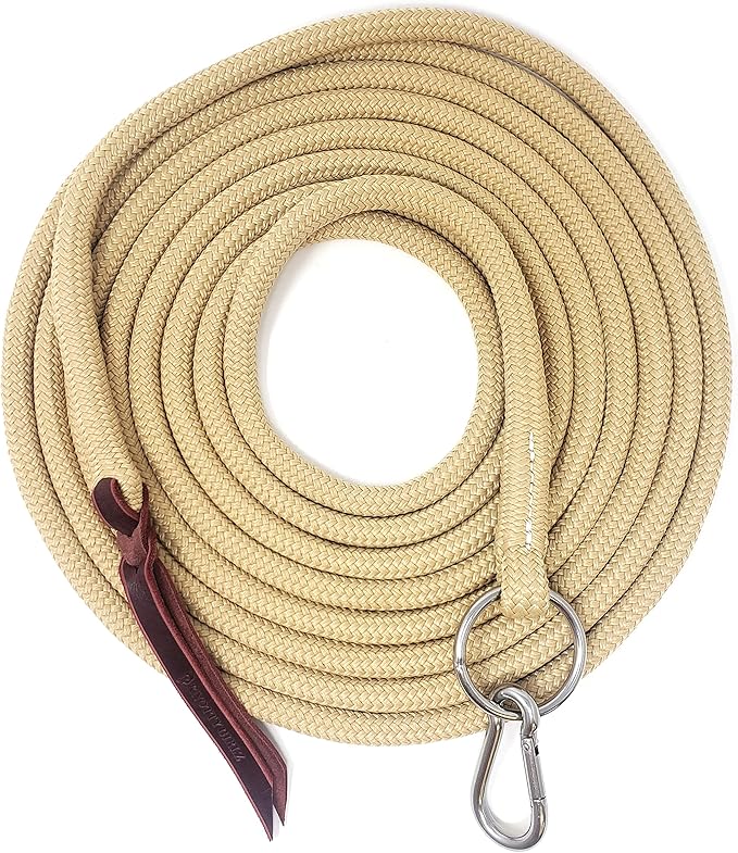 22' Long Line with SS O Ring and Carabiner (Beige)-PurrikoPets