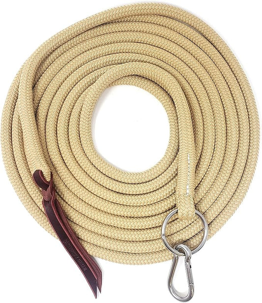 22' Long Line with SS O Ring and Carabiner (Beige)-PurrikoPets