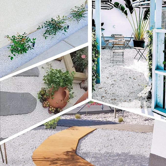 45lb White Cactus Pea Gravel Rocks,1/4 Inch Pebbles for Indoor Plants, Natural Succulent Rock and River Rocks Decorative for Aquariums, Vases, Outdoor Gardening, Top Dressing for Potted Plants-PurrikoPets