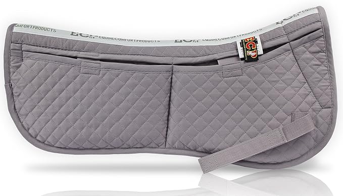 ECP Equine Comfort Products Adjustable Shock Absorbing Memory Foam Half Saddle Pad, Injury Prevention & Pressure Relief, Customizable Fit, Breathable for All Riding Styles-PurrikoPets
