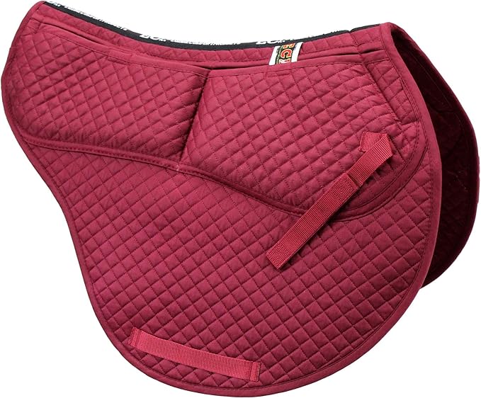ECP Equine Comfort Products All-Purpose Contoured Correction Saddle Pad with Adjustable Memory Foam Inserts for Custom Support, Non-Slip, Shock Absorbing, 22” Spine, 19.5” Drop-PurrikoPets