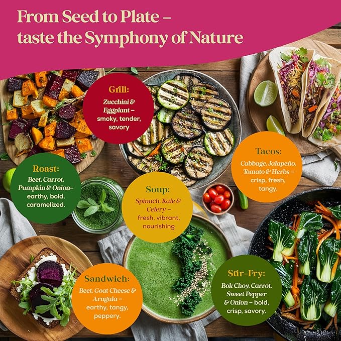 50 Gourmet Garden Vegetable Seeds Variety Pack - 34,455+ Non-GMO Heirloom Vegetables Seeds for Planting Indoor Outdoor: Broccoli, Carrot, Onion, Lettuce, Pepper - Gardening Seed Packets-PurrikoPets