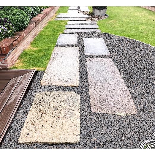 45 LB Natural River Rocks Mexican Beach Pebbles, 0.3-0.6 Inch Natural Unpolished Bulk Rocks, Pebbles for Landscaping Garden Paving Plant, Rocks for Walkways Outdoor Decorative Stone, Grey-PurrikoPets