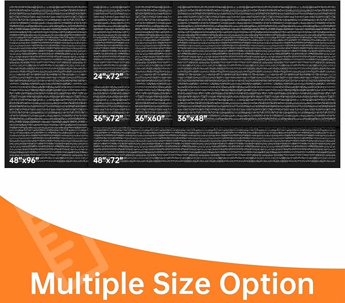 Front Door Mat, 4'x8' Indoor Outdoor Door Mat, Commercial Industrial Entrance Doormat, Heavy Duty Welcome Mat, Rubber Backing Non Slip Doormat for Entryway-PurrikoPets