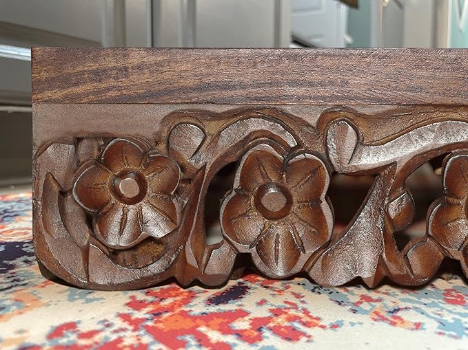 Elevated Pet Feeder for Dogs and Cats - The Bali Carved Wood Pet Feeding Stand with Two Stainless Steel Bowls - Three Heights Adjustable Raised Dog Bowl - Food Water Pet Feeding Station - IRONGATE-PurrikoPets