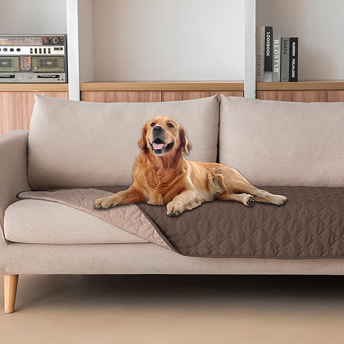 gogobunny 100% Double Sided Waterproof Dog Blanket Soft Pet Bed Cover Reversible Protect Furniture Couch Sofa Car for Puppy Cat Kids (Dark Chocolate/Light Chocolate, 30x80 Inch (Pack of 1))-PurrikoPets