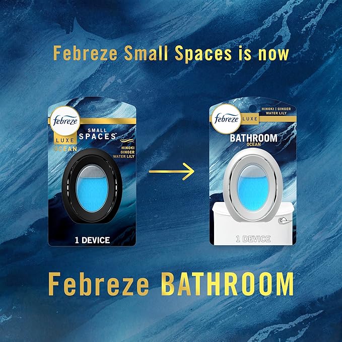 Febreze Bathroom Air Freshener, Odor-Fighting, Plug In Alternative, Air Fresheners for Home and Bathroom and Kitchen, Closet Air Fresheners, Ocean Scent, 4 Count-PurrikoPets