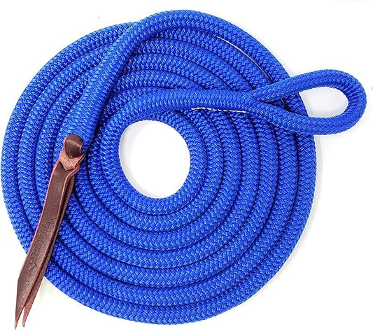 Double Braid Lead Rope with Eye Splice Loop, 12-14FT Lengths (Ultra Marine, 12 ft.)-PurrikoPets