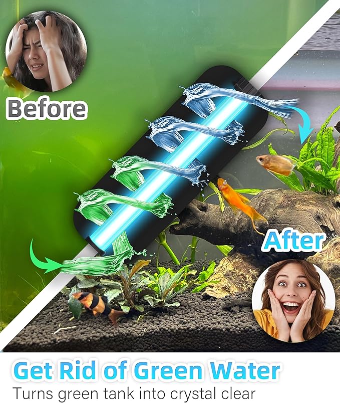 Goldfish Aquarium Filter U-Very Suitable for 20-75 Gallon Tank, 30 Gallon Fish Tank Water Filter for Green Water Control, Internal Submersible Pump Filtration System, Fish Filters for Aquariums-PurrikoPets