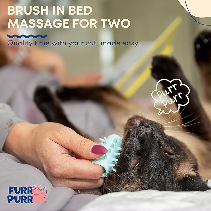Furr&Purr Cat Brush Set for Indoor Cats - Grooming Tools: Face Scratcher, Calming Massager, and Scratching Pad (2-Pack, Made in the USA)-PurrikoPets