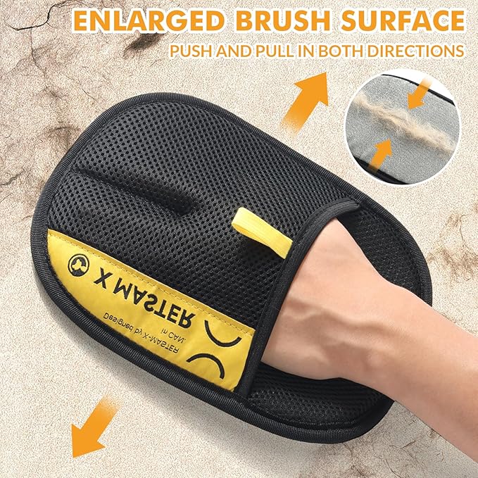 3Pcs Pet Hair Removal Glove for Cats & Dogs, Efficient Grooming Gloves for Pet Hair, Cat Grooming Gloves for Hair Removal, Magic Pet Grooming Glove for Couch, Furniture, Carpet, Curtain (2L1S)-PurrikoPets