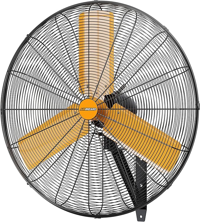 30 inch Oscillating High Velocity Wall Mount Fan, 8550 CFM Industrial Heavy Duty Metal Wall Fans, 3 Speeds, Adjustable Height and Tilt, Commercial Shop Fan for Garage, Workshop-PurrikoPets