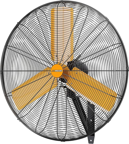 30 inch Oscillating High Velocity Wall Mount Fan, 8550 CFM Industrial Heavy Duty Metal Wall Fans, 3 Speeds, Adjustable Height and Tilt, Commercial Shop Fan for Garage, Workshop-PurrikoPets