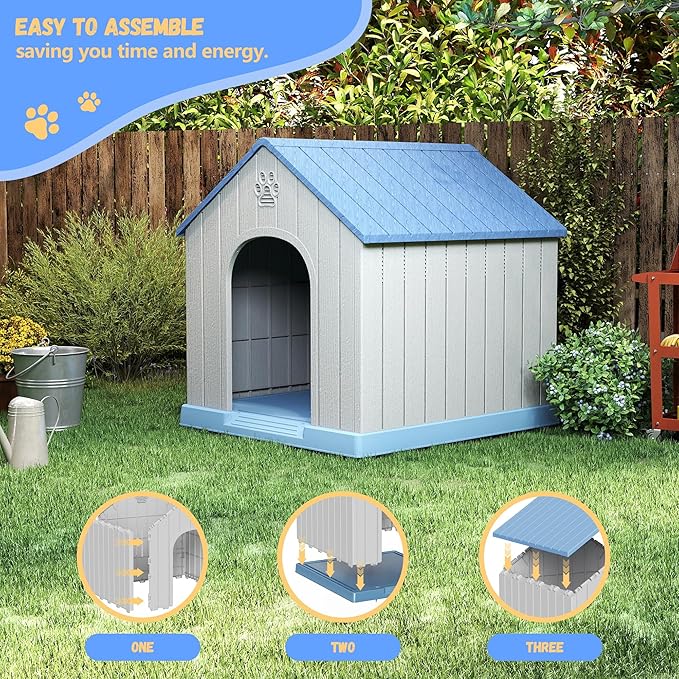 DRATO Dog Houses Resin Small Indoor Outdoor Dog Kennel for All-Weather Use Cozy Shelter for Small Dogs in Home, Garden, or Balcony-PurrikoPets