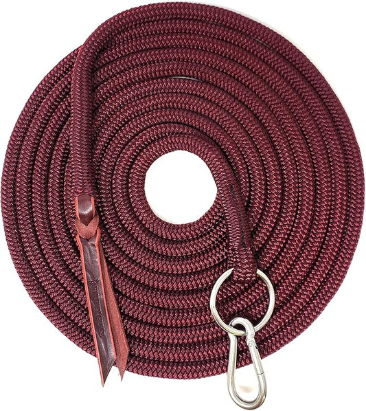 22' Long Line with SS O Ring and Carabiner (Burgundy)-PurrikoPets