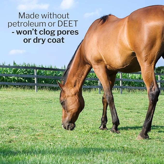 Formula 707 Fly Deny Spray for Horses & Ponies, Sweat-Resistant 14-Day Protection from Flies, Gnats & Mosquitoes, Repels and Kills, 32 Oz-PurrikoPets